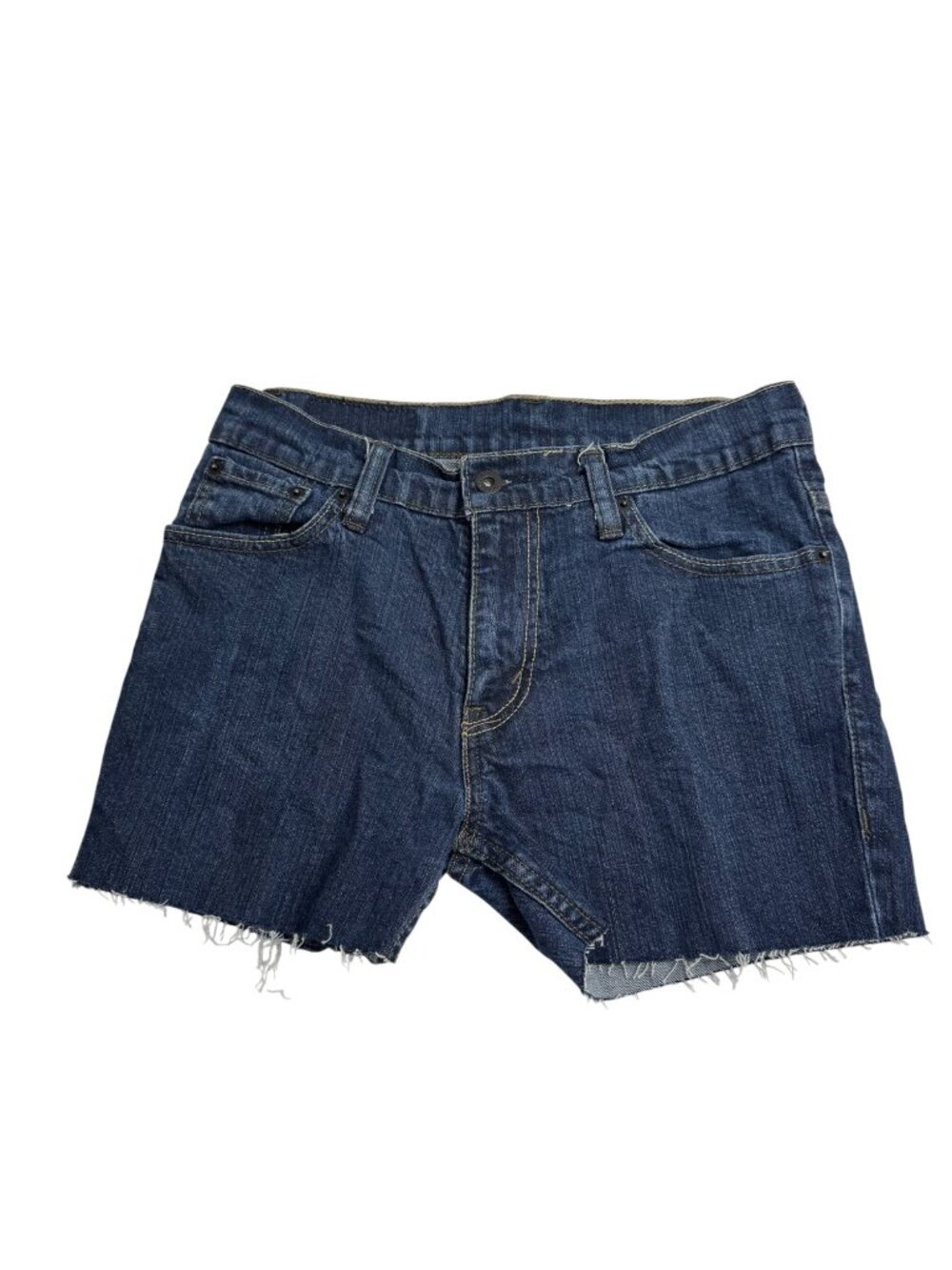 Levi's 510 Super Skinny Denim Cut-Off Shorts 30W Raw Hem 3.5" Inseam Mid Rise